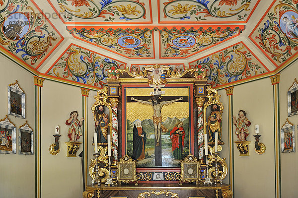 Orthodoxe Kapelle im Markus Wasmeier Bauernhof- und Wintersportmuseum  Schliersee  Oberbayern  Bayern  Deutschland