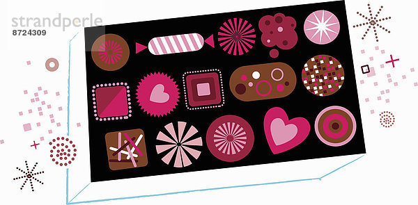 Schachtel mit Süßigkeiten zum Valentinstag