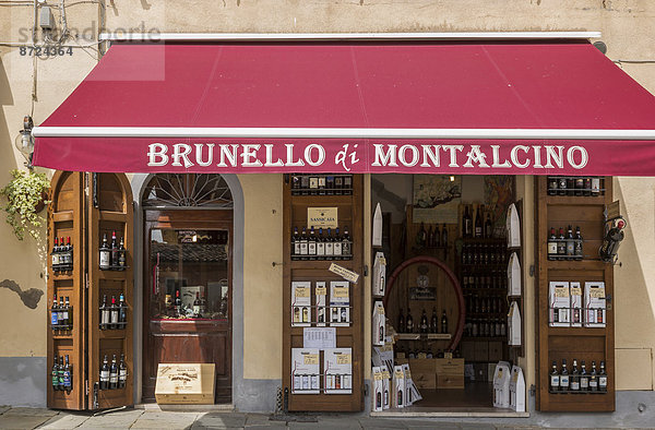 Ein Brunello di Montalcino-Weinladen  Montalcino  Toskana  Italien