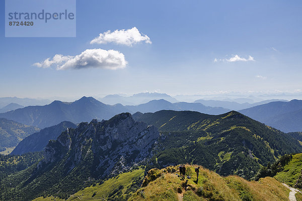 Ausblick von der Rotwand über Ruchenköpfe und Auerspitz  Mangfallgebirge  Oberbayern  Bayern  Deutschland