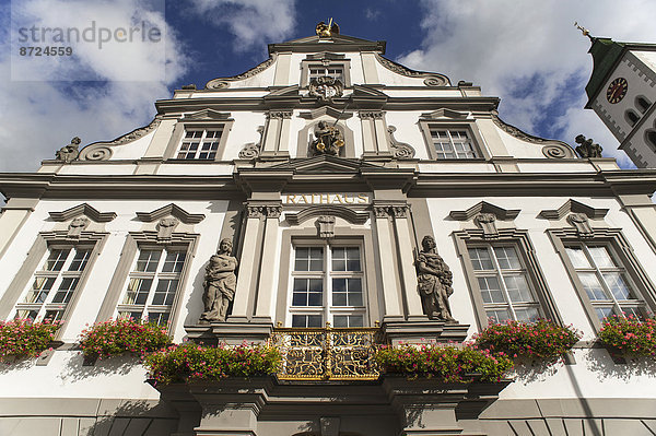 Rathaus mit der Barockfassade von 1721  Wangen  Allgäu  Bayern  Deutschland