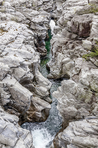 Felsbrocken Tal Anordnung Fluss Granit Schweiz Kanton Tessin