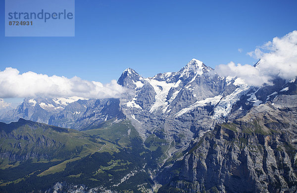 Berg Ansicht Aletschgletscher Eiger Berner Alpen Berner Oberland Erbe Schweiz Kanton Bern