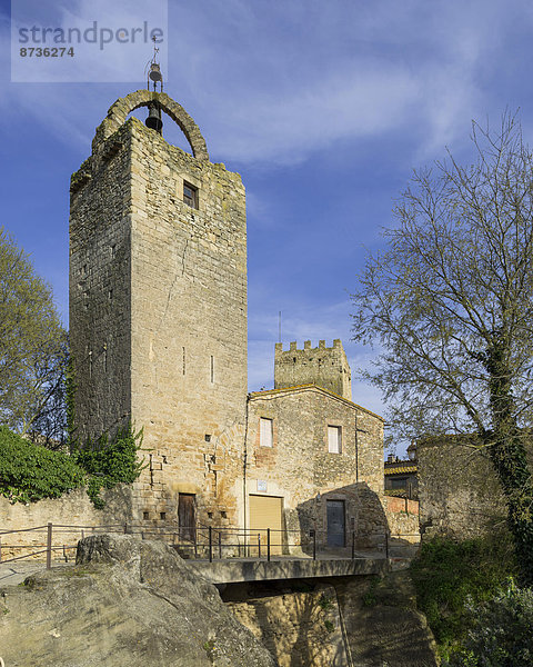Glockenturm  Peratallada  Katalonien  Spanien