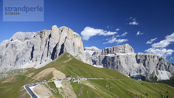 Passhöhe  Sellajoch  Sellagruppe  Dolomiten  Südtirol  Italien