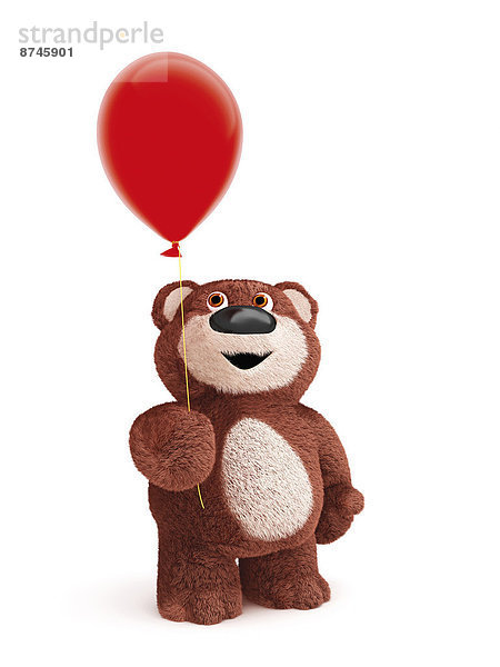 Bär  Luftballon  Ballon  Illustration  weiß  Hintergrund  Teddy  Teddybär