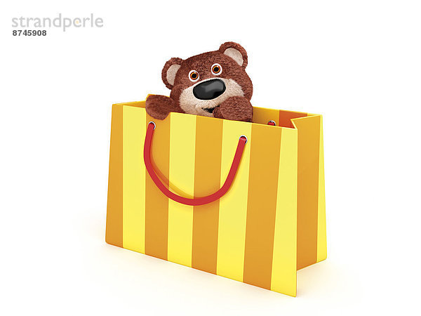 Bär  Tasche  Illustration  weiß  Hintergrund  kaufen  Teddy  Teddybär