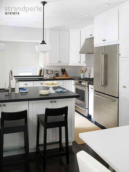 Innenarchitektur Küche weiß rostfrei Kanada Ontario Stahl Toronto Innenaufnahme einer Wohnung