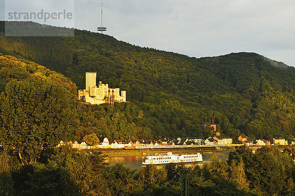 Palast  Schloß  Schlösser  Sonnenaufgang  Fluss  Deutschland  Rheinland-Pfalz