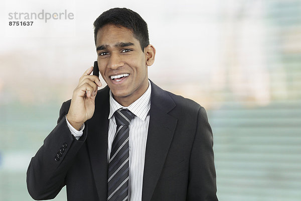 Portrait  sprechen  Geschäftsmann  lächeln  Telefon  Handy