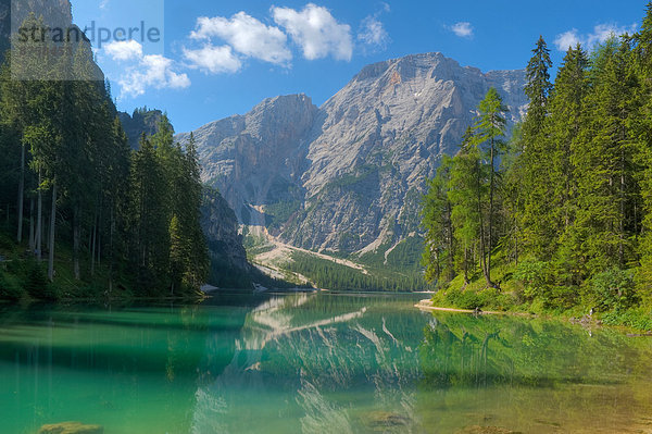 Pragser Wildsee with Seekofel  Dolomites  Italy