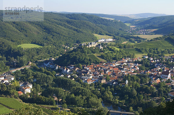 Blick vom Rotenfels auf Bad Münster am Stein-Ebernburg  Rheinland-Pfalz  Deutschland