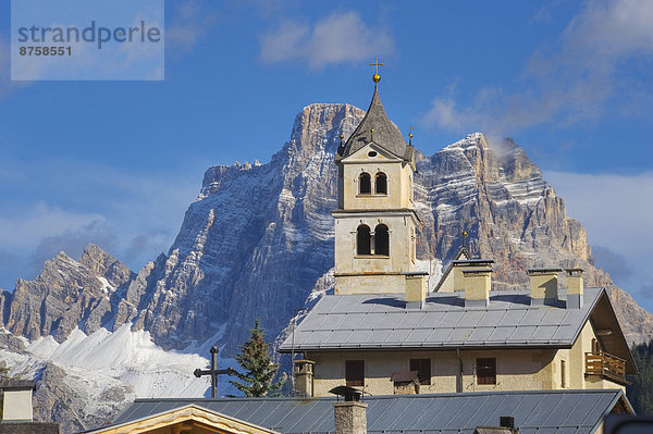 Church of Colle san Lucia with Monte Pelmo  Dolomites  Italy