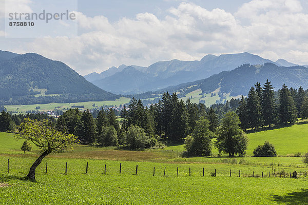 agricultural agriculture Allgaeu Alps Ammergau Alps Bavaria cultural landscape daytime Germany Halblech high mountain range landscape meadow mountain landscape mountains mountains nature nobody outdoors