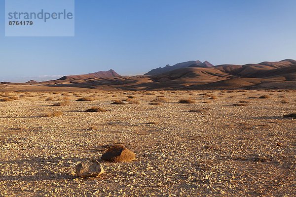 Wüstenhafte Landschaft  Istmo de la Pared  Fuerteventura  Kanarische Inseln  Spanien