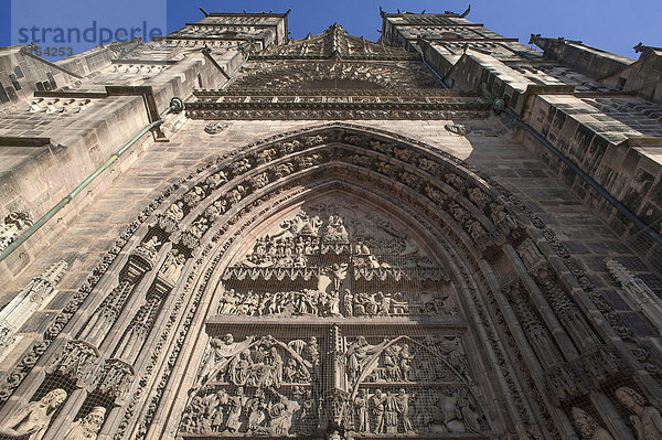 Gotische Hauptfassade  St. Lorenz  Nürnberg  Bayern  Deutschland