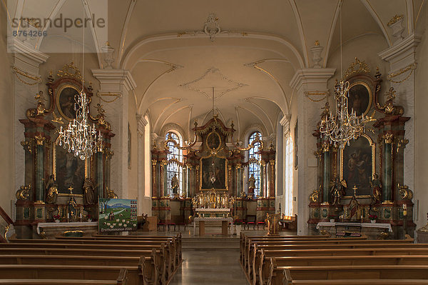 Altarraum der Pfarrkirche St. Johann Baptist  gebaut 1774 - 1794  Ringsheim  Baden-Württemberg  Deutschland