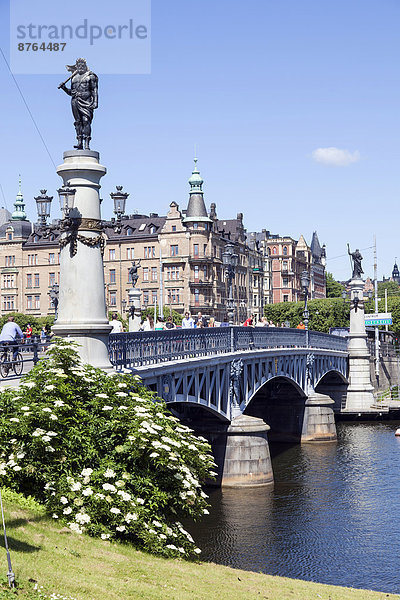 Historische Tiergartenbrücke  Djurgårdsbron  Stockholm  Stockholms Län  Schweden