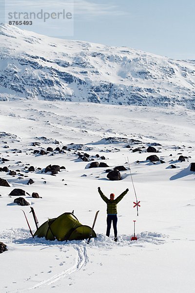 nahe  Berg  Winter  Mensch  Zelt  Lappland  Riksgränsen  Schweden