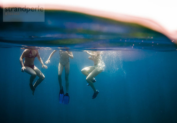 Croatia  Brac  Sumartin  Three girls under water