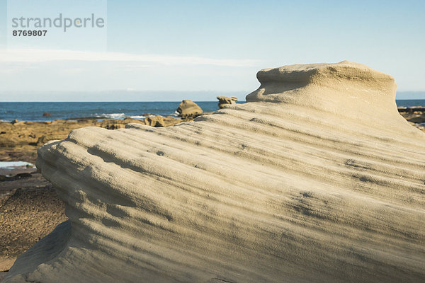 Australia  Seal Rocks  view to outwashed rocks at beach