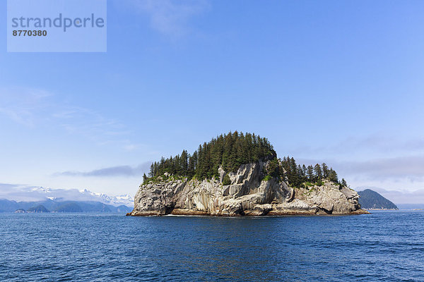 USA  Alaska  Seward  Resurrection Bay  Blick auf Felseninsel