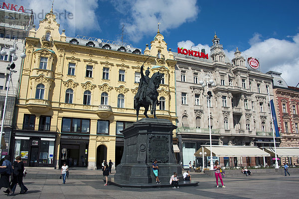 Ban Jelacic Statue  Ban-Jelacic-Platz  Unterstadt  Zagreb  Kroatien