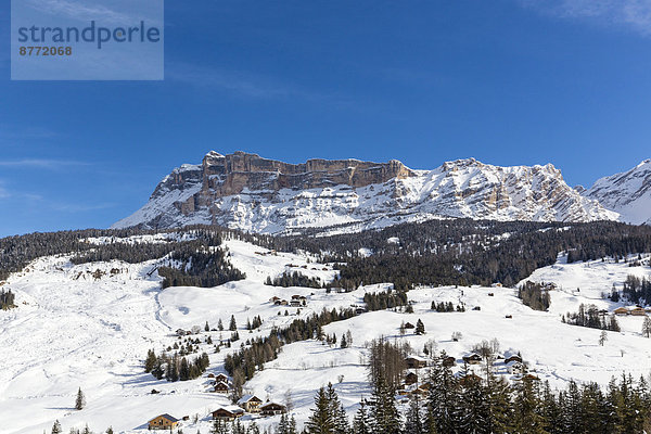 Italy  Dolomites  Alto Adige  Kreuzkofel  winter sport region Alta Badia  La Villa