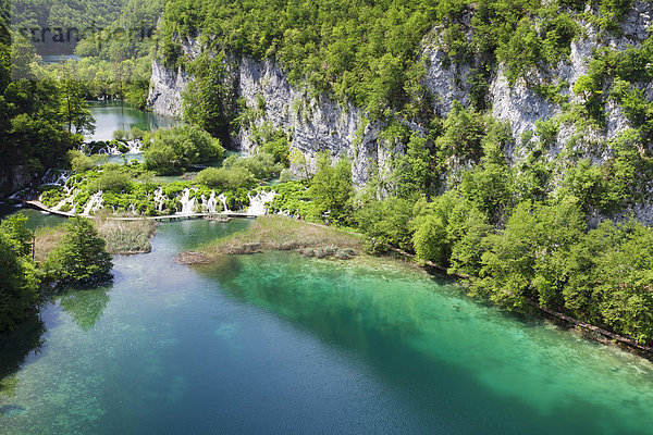 Die unteren Seen Gavanovac und Milanovac  Nationalpark Plitvicer Seen  UNESCO Weltnaturerbe  Kroatien