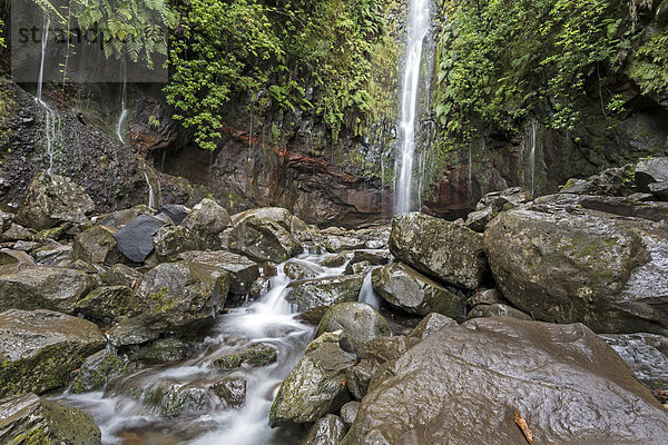 Wasserfall 25 Quellen  Rabacal  Madeira  Portugal