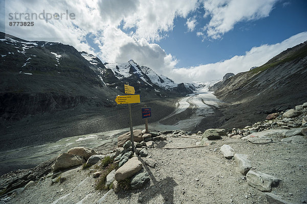 Österreich  Großglockner  Johannisberg  Pasterze-Gletscher  Wegweiser