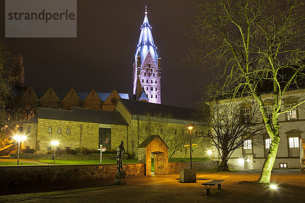 Deutschland  Nordrhein-Westfalen  Paderborn  Kaiserpfalz-Museum und Dom bei Nacht