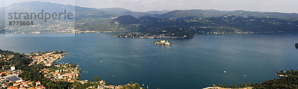 Landschaftlich schön landschaftlich reizvoll Gebäude See Insel Piemont Italien