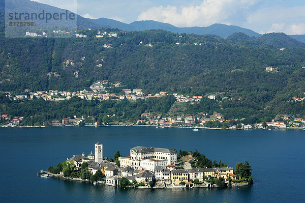 Landschaftlich schön landschaftlich reizvoll Gebäude See Insel Piemont Italien