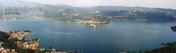 Panorama Landschaftlich schön landschaftlich reizvoll Gebäude See Insel Piemont Italien Pella