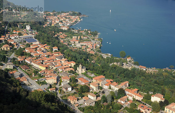 Gebäude See Dorf Piemont Italien Pella