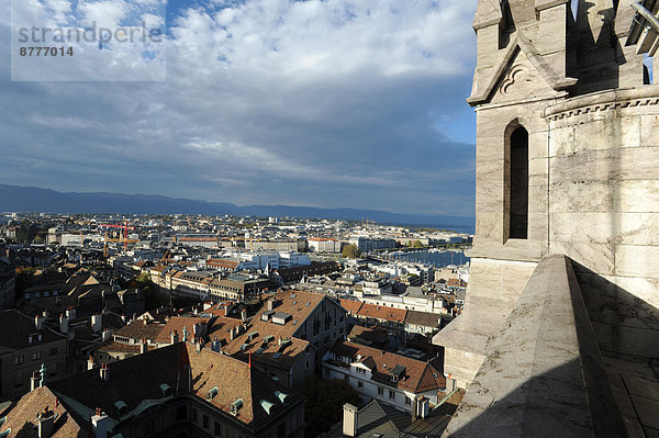Dach  Kathedrale  Draufsicht  Genf  Schweiz