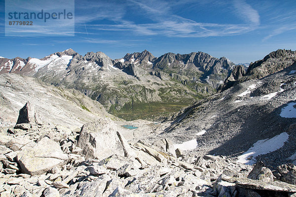 Felsbrocken  Landschaftlich schön  landschaftlich reizvoll  Europa  Berg  Sommer  Landschaft  Alpen  Ansicht  Schweiz