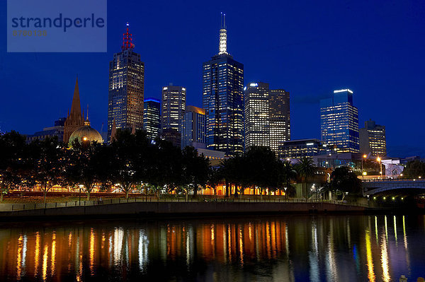 Skyline  Skylines  Wasser  Victoria  Australien  Melbourne  Stimmung