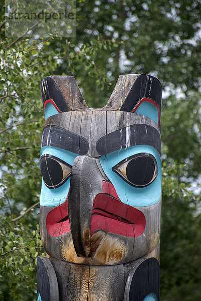 Stange  Indianer  Totempfahl  British Columbia  Kanada
