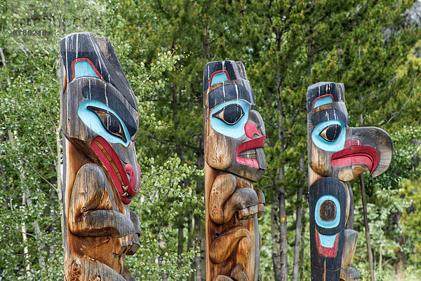 Stange  Indianer  Totempfahl  British Columbia  Kanada