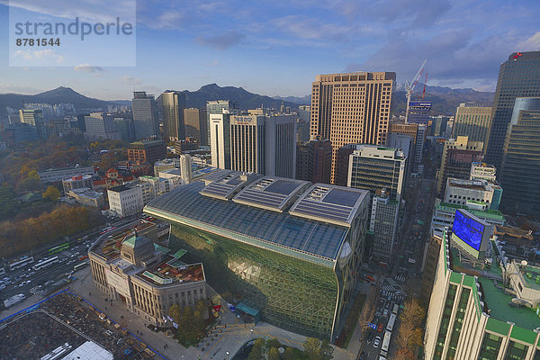 Seoul  Hauptstadt  Einkaufszentrum  Skyline  Skylines  Gebäude  Reise  Großstadt  Architektur  Korea  Asien  Innenstadt  neu