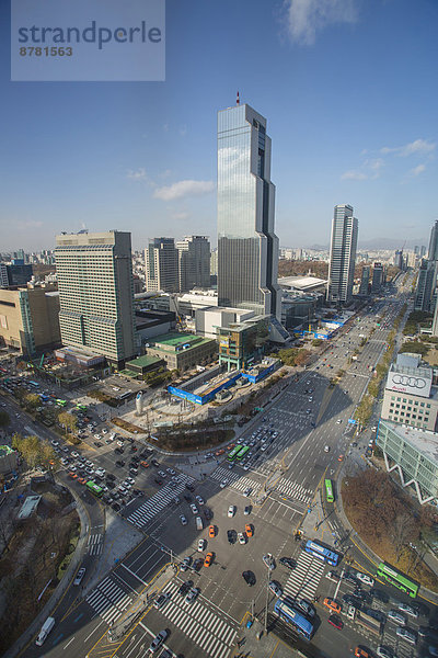 Seoul  Hauptstadt  überqueren  Handel  Gebäude  Erde  Reise  Großstadt  Fernverkehrsstraße  Architektur  Korea  Fernsehantenne  Asien  Allee  Business  Straßenverkehr