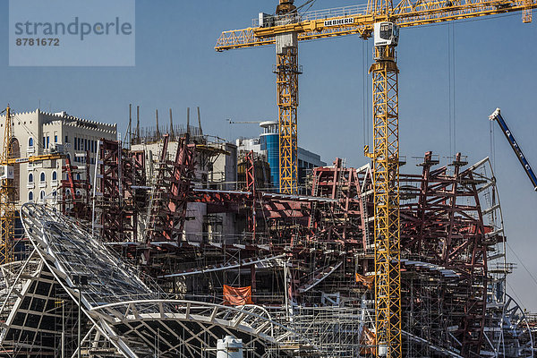 bauen  arbeiten  Zukunft  Gebäude  Großstadt  Architektur  Museum  Naher Osten  Doha  neu  Stahl
