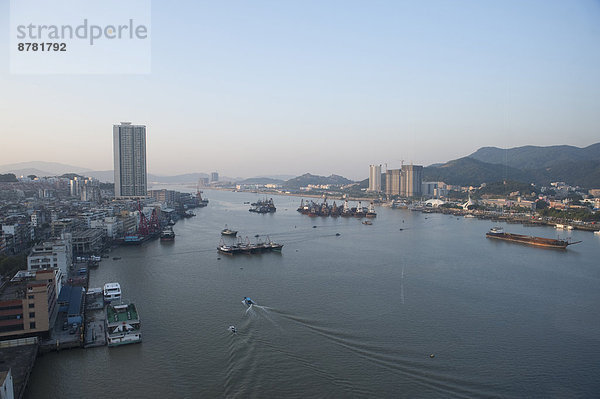 Skyline  Skylines  Boot  fließen  Fluss  China  Asien  Macao