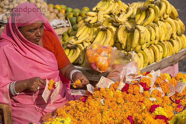 Frau  Tradition  Banane  Frucht  Stadt  Großstadt  Altstadt  Asien  Indien  Markt  Rajasthan  Udaipur