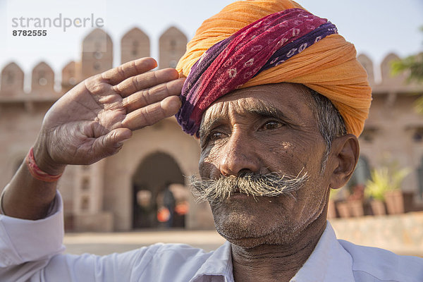 Portrait  Mann  Indien  indische Abstammung  Inder  Asien  Rajasthan  Turban