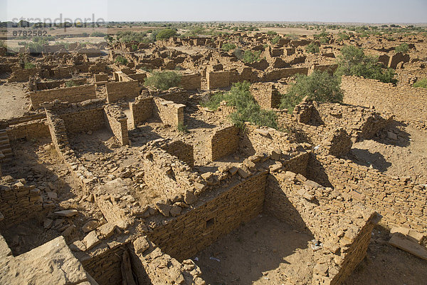 verlassen Ruine Dorf Asien Indien Jaisalmer Rajasthan