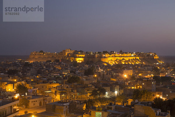 Nacht  Stadt  Großstadt  Festung  Asien  Indien  Jaisalmer  Rajasthan