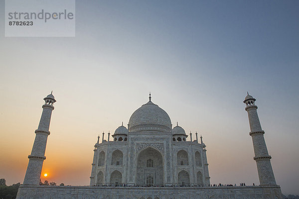 Sonnenuntergang  Agra  Asien  Mausoleum  Minarett  Taj Mahal  Uttar Pradesh